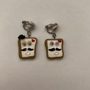 Funny Toast 🍞 Clip on Earrings